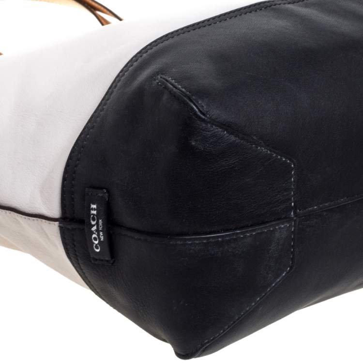 Pre Owned Coach Multicolor Leather Zipped Shopper Tote