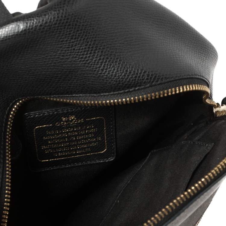 Pre Owned Coach Black/Brown Signature Coated Canvas and Leather Mini Charlie Backpack