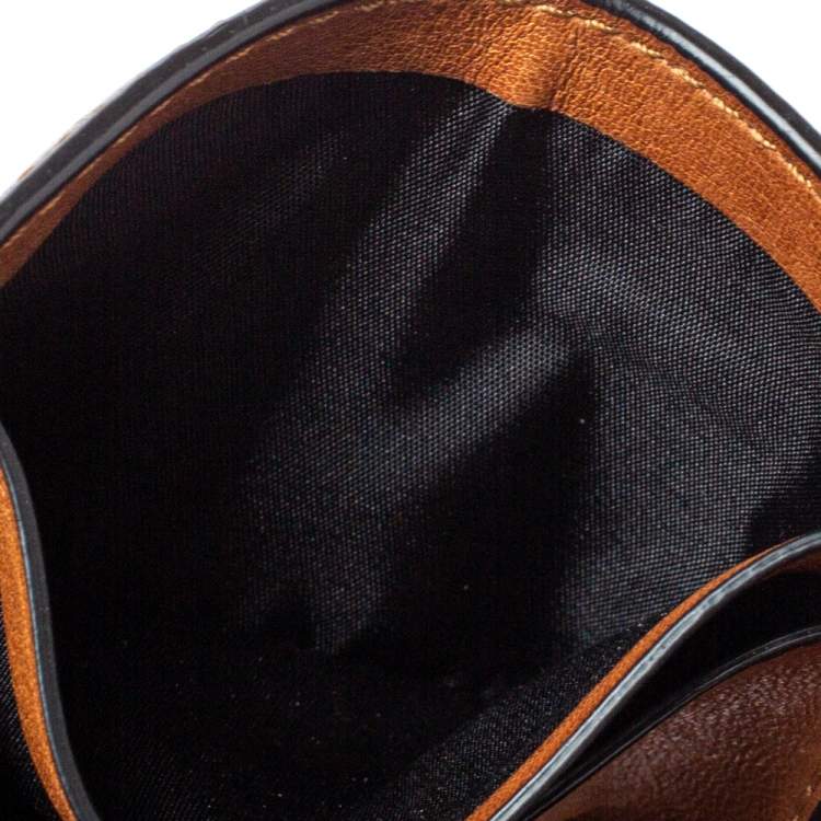 Pre Owned Coach Brown Leather Bifold Card Holder 