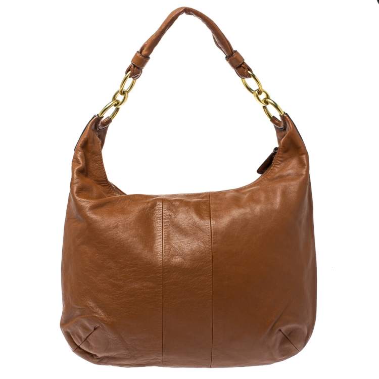 Pre Owned Coach Brown Leather Kristin Hobo