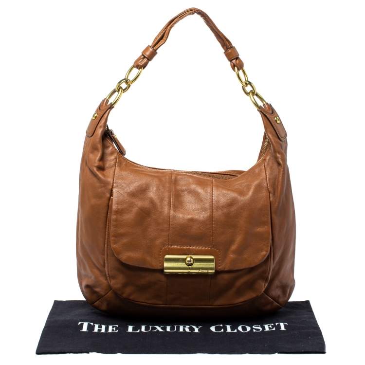 Pre Owned Coach Brown Leather Kristin Hobo