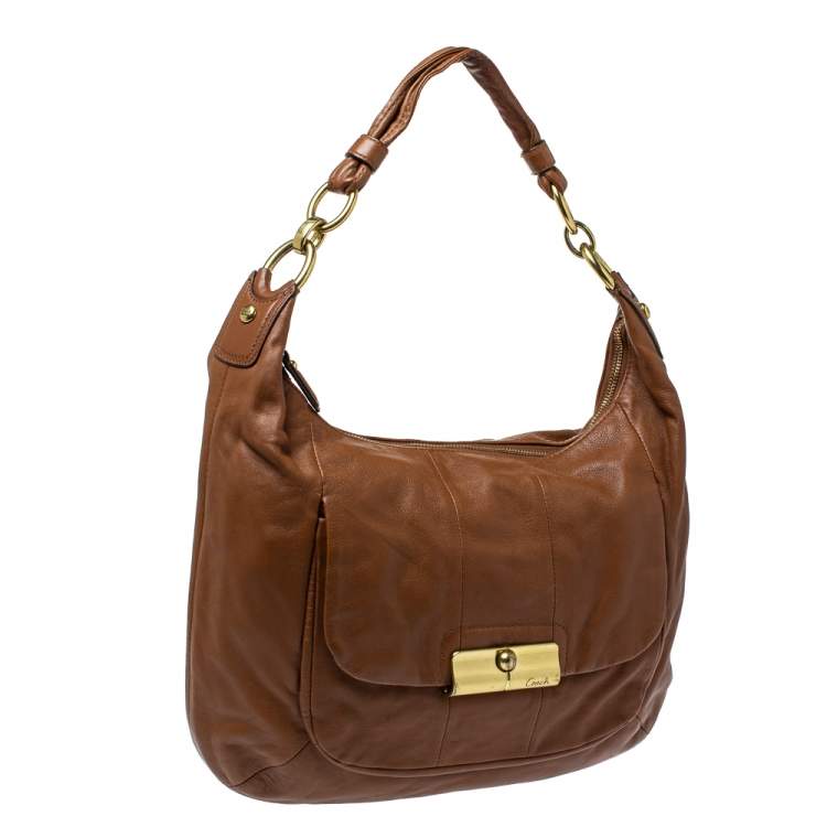 Pre Owned Coach Brown Leather Kristin Hobo