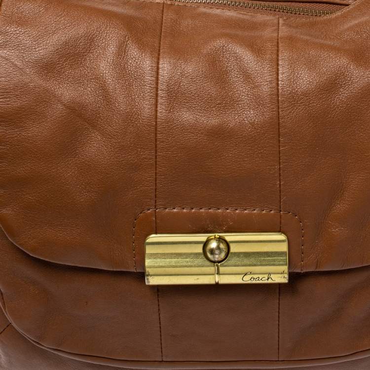 Pre Owned Coach Brown Leather Kristin Hobo