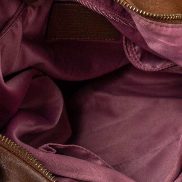Pre Owned Coach Brown Leather Kristin Hobo
