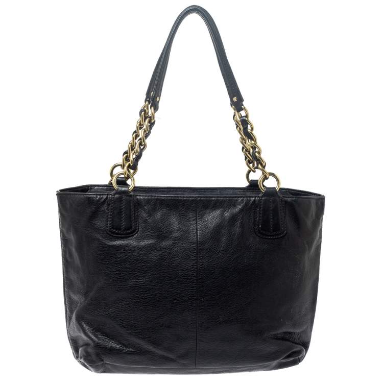 Pre Owned Coach Black Leather East West Chelsea Tote
