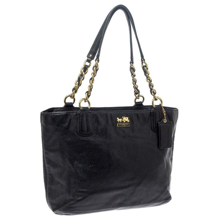 Pre Owned Coach Black Leather East West Chelsea Tote