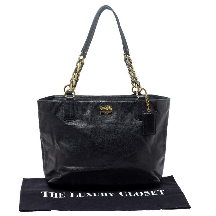 Pre Owned Coach Black Leather East West Chelsea Tote