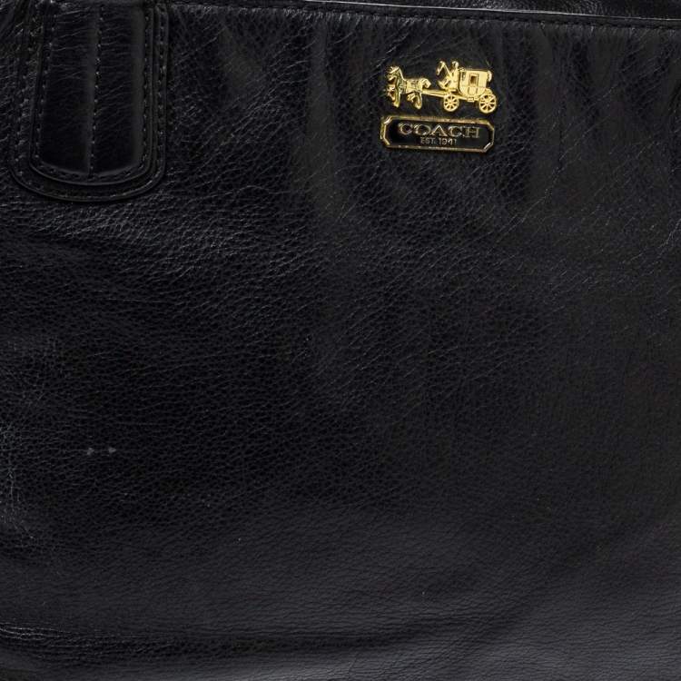 Pre Owned Coach Black Leather East West Chelsea Tote