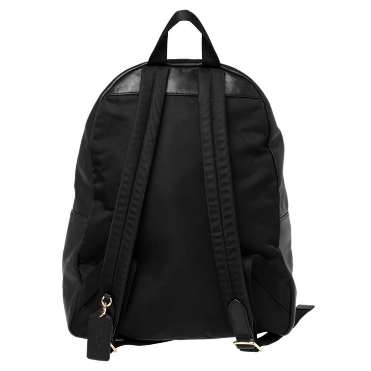 Pre Owned Coach Brown/Black Signature Coated Canvas and Leather Charlie Backpack