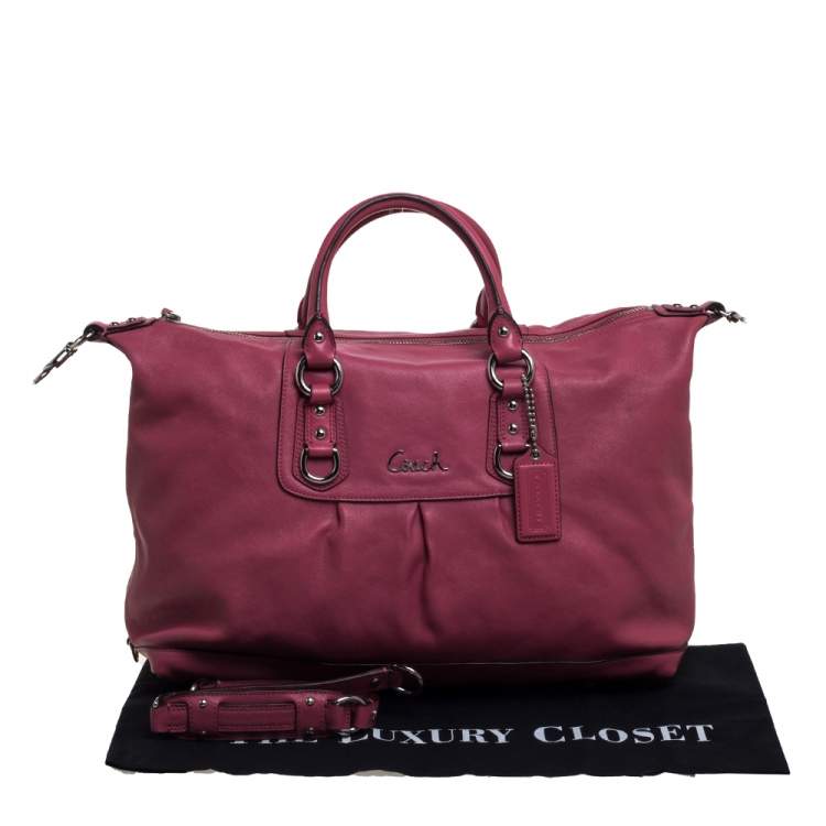 Pre Owned Coach Pink Soft Leather Satchel