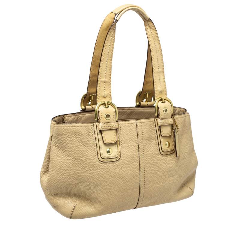 Pre Owned Coach Cream Leather Soho Tote