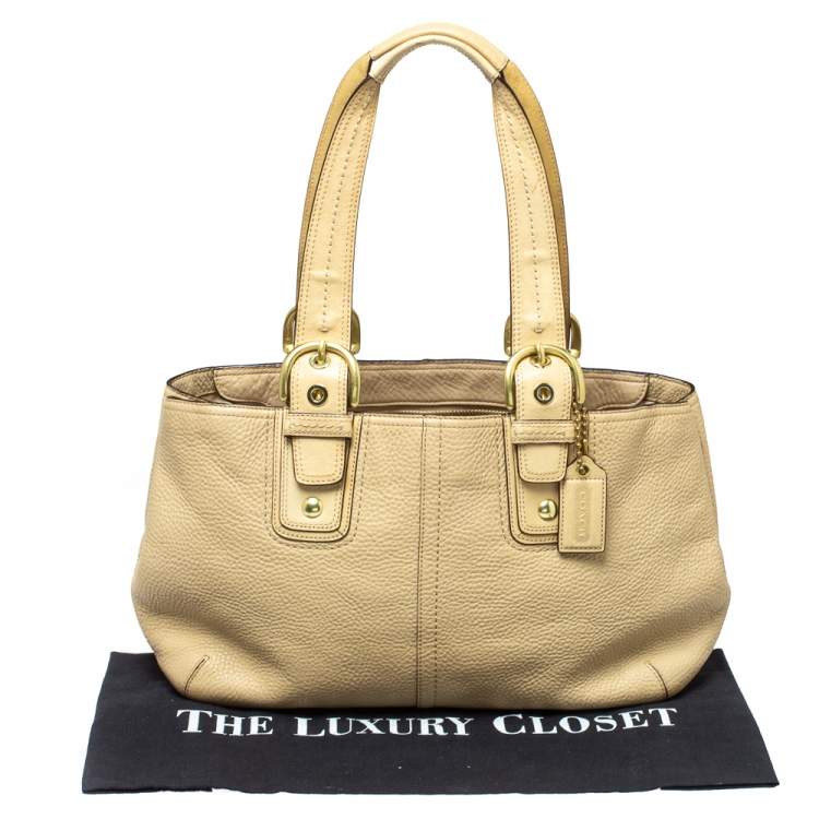 Pre Owned Coach Cream Leather Soho Tote