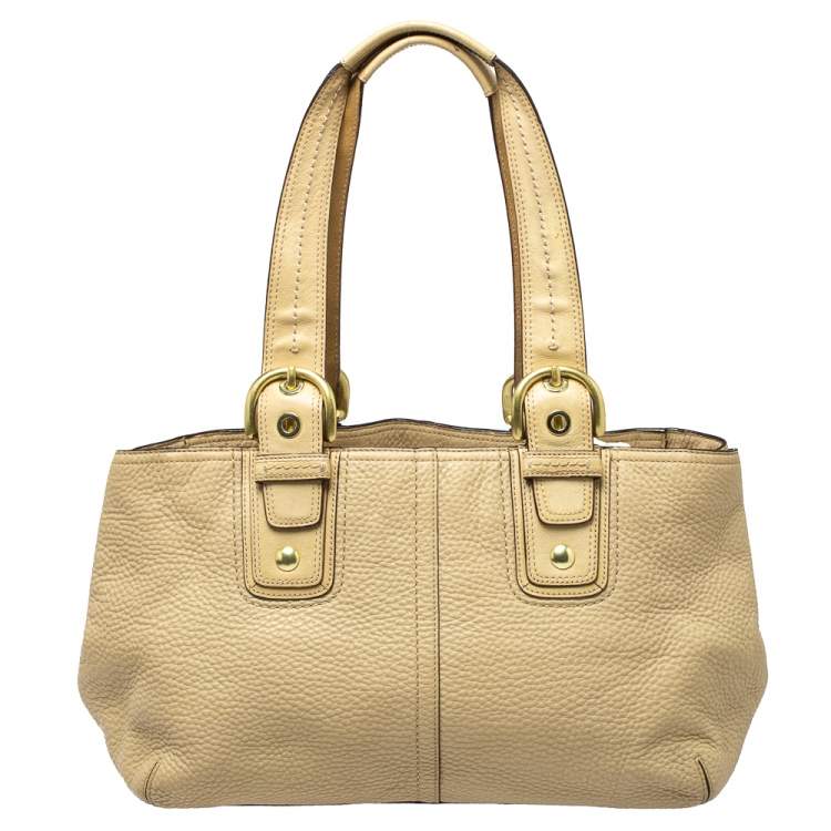 Pre Owned Coach Cream Leather Soho Tote