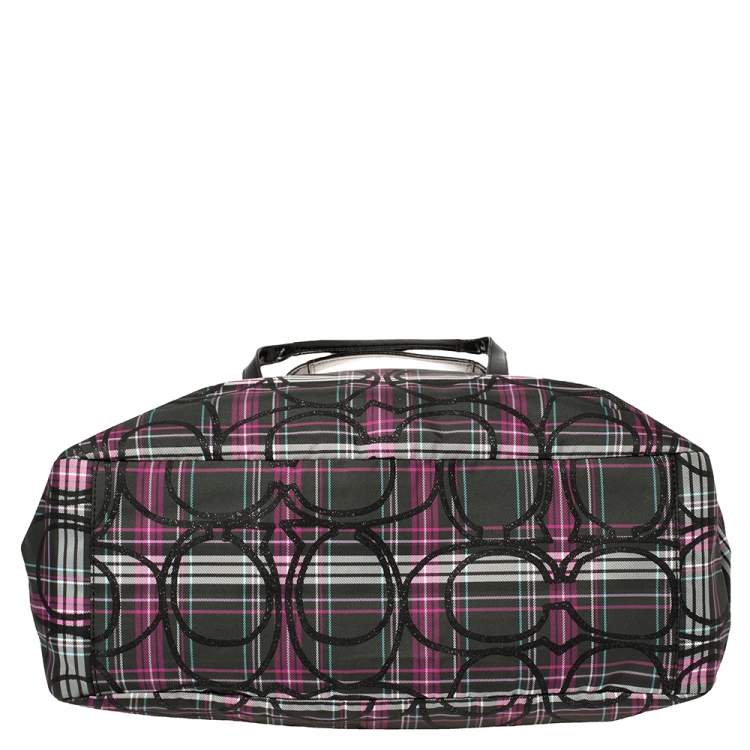 Pre Owned Coach Multicolor Canvas and Patent Leather Diaper Bag  