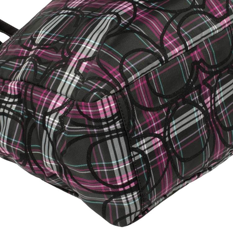 Pre Owned Coach Multicolor Canvas and Patent Leather Diaper Bag  