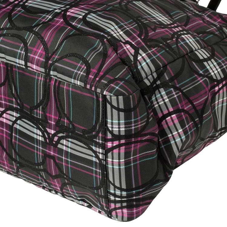 Pre Owned Coach Multicolor Canvas and Patent Leather Diaper Bag  