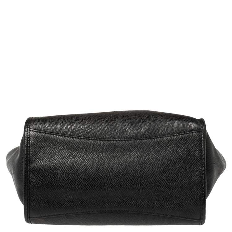 Pre Owned Coach Black Textured Leather Crosby Tote