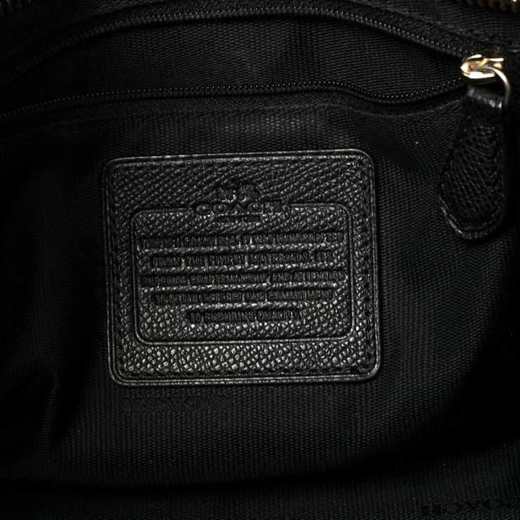 Pre Owned Coach Black Textured Leather Crosby Tote