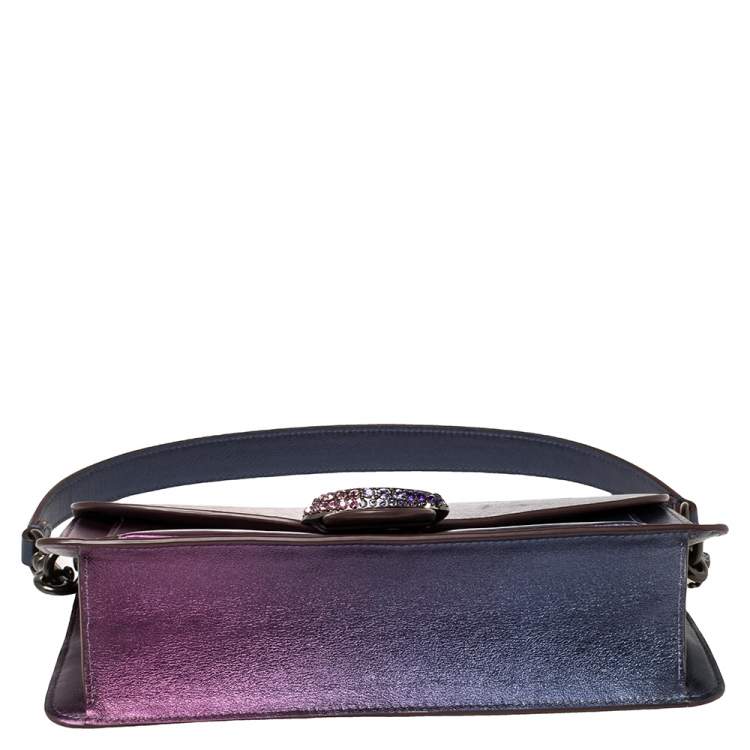 Pre Owned Coach Metallic Blue/Purple Ombre Leather Tabby Shoulder Bag