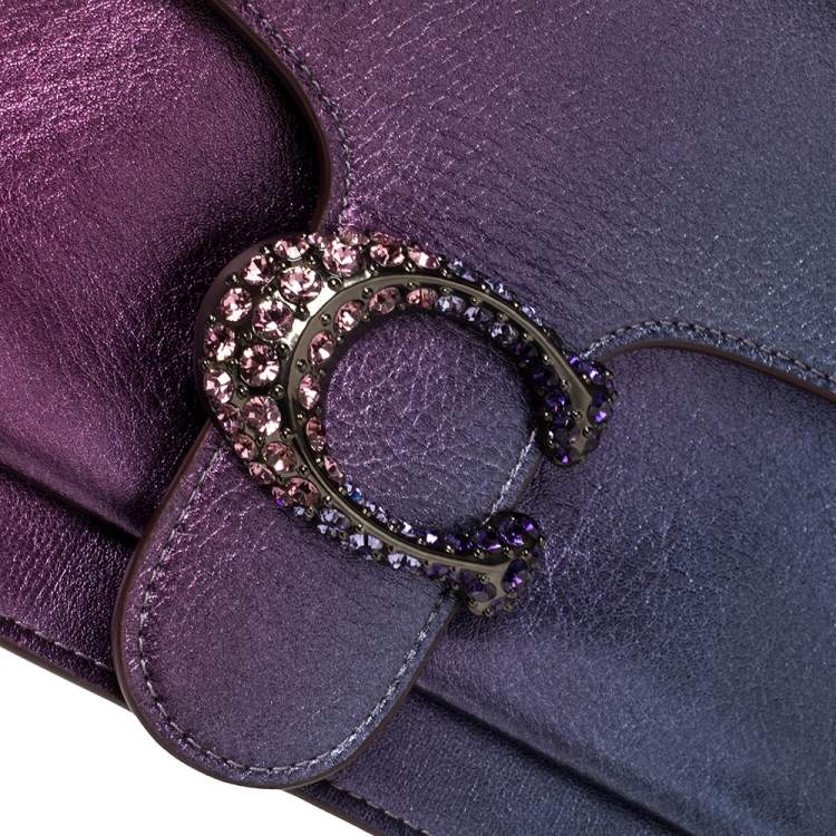 Pre Owned Coach Metallic Blue/Purple Ombre Leather Tabby Shoulder Bag