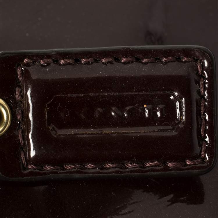 Pre Owned Coach Brown Patent Leather Madison Clutch