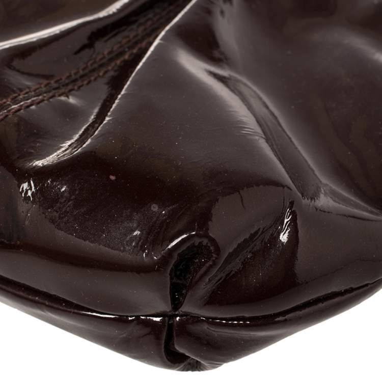 Pre Owned Coach Brown Patent Leather Madison Clutch