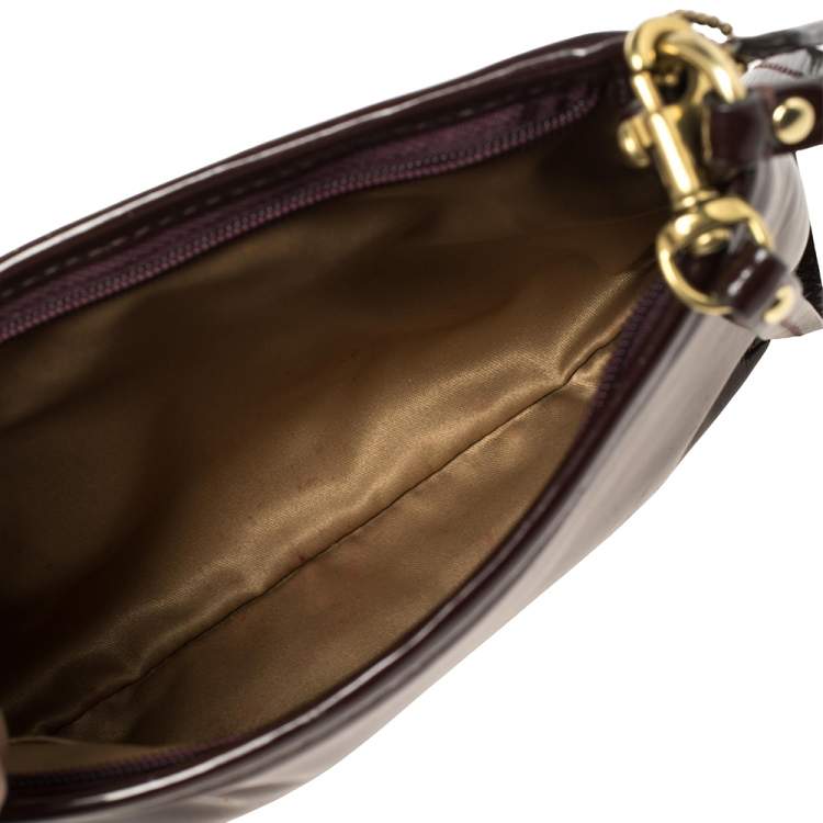 Pre Owned Coach Brown Patent Leather Madison Clutch