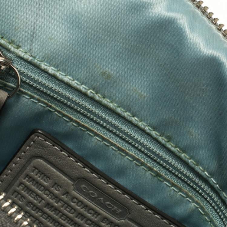 Pre Owned Coach Grey Python and Croc Embossed and Leather Kristin Hobo