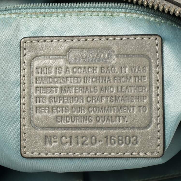 Pre Owned Coach Grey Python and Croc Embossed and Leather Kristin Hobo