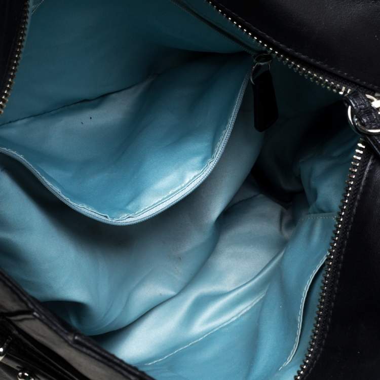 Pre Owned Coach Black Leather Colette Shopper Tote