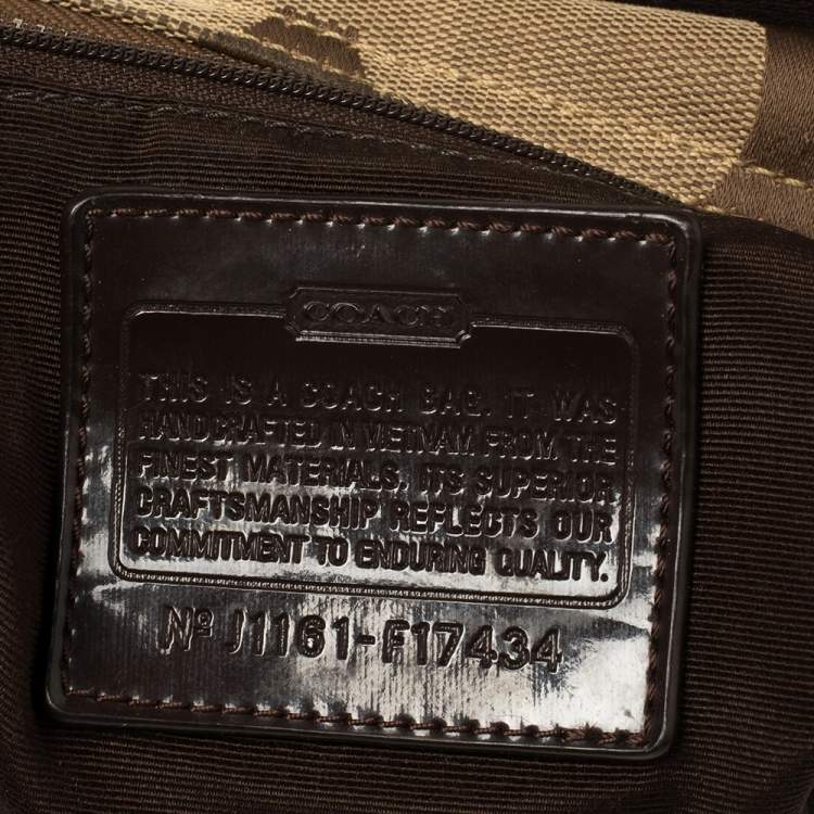 Pre Owned Coach Brown Monogram Canvas and Patent Leather Hobo