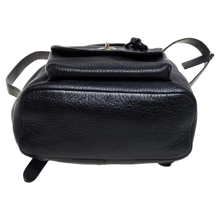 Pre Owned Coach Black Leather Mini Billie Backpack