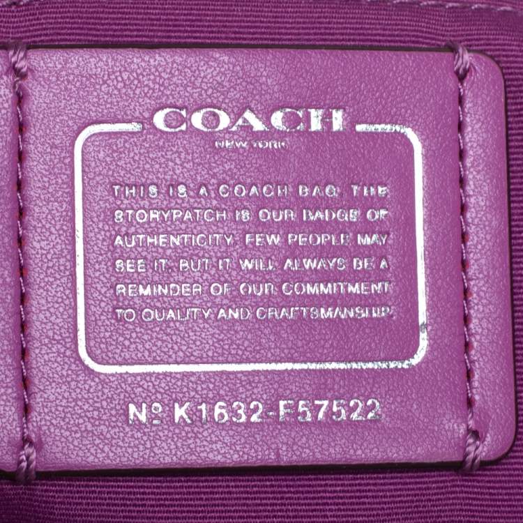 Pre Owned Coach Purple Pebbled Leather Town Tote 