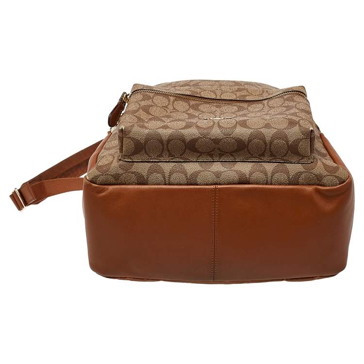 Pre Owned Coach Brown Signature Canvas Charlie Backpack