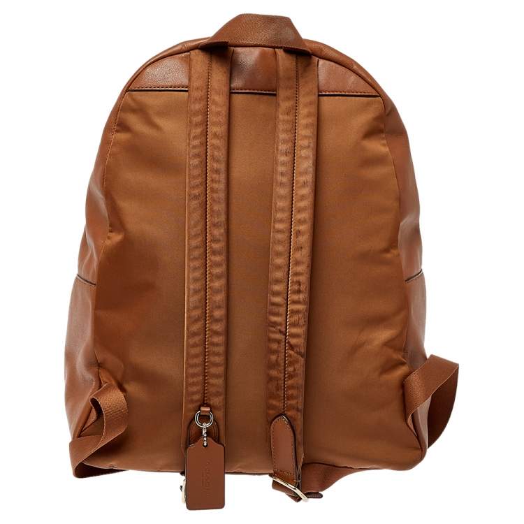 Pre Owned Coach Brown Signature Canvas Charlie Backpack