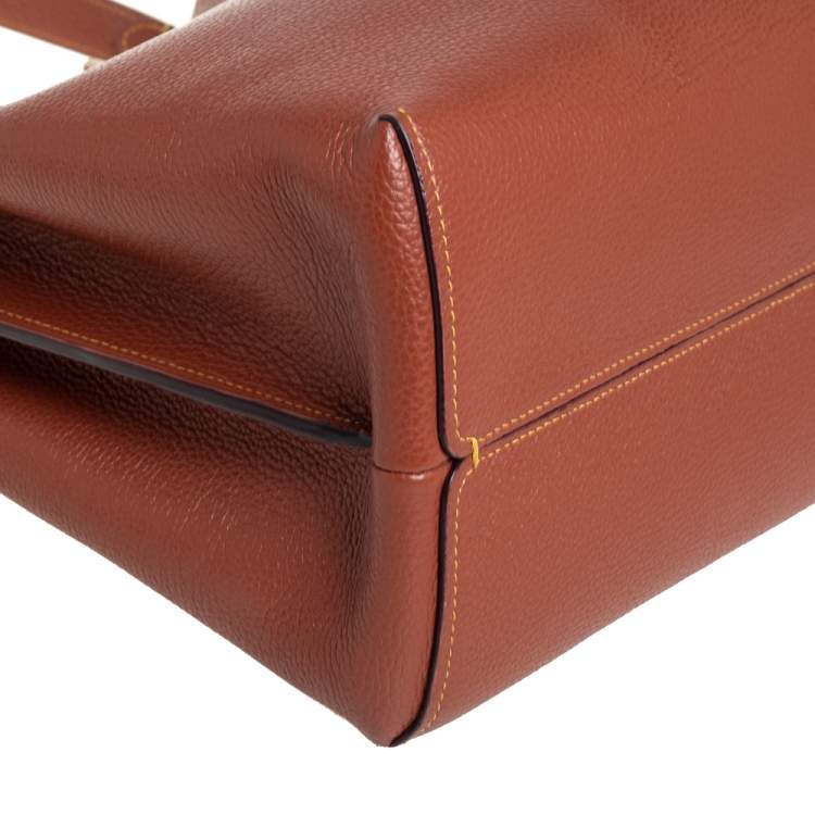 Pre Owned Coach Brown Pebbled Leather Charlie Bucket Bag