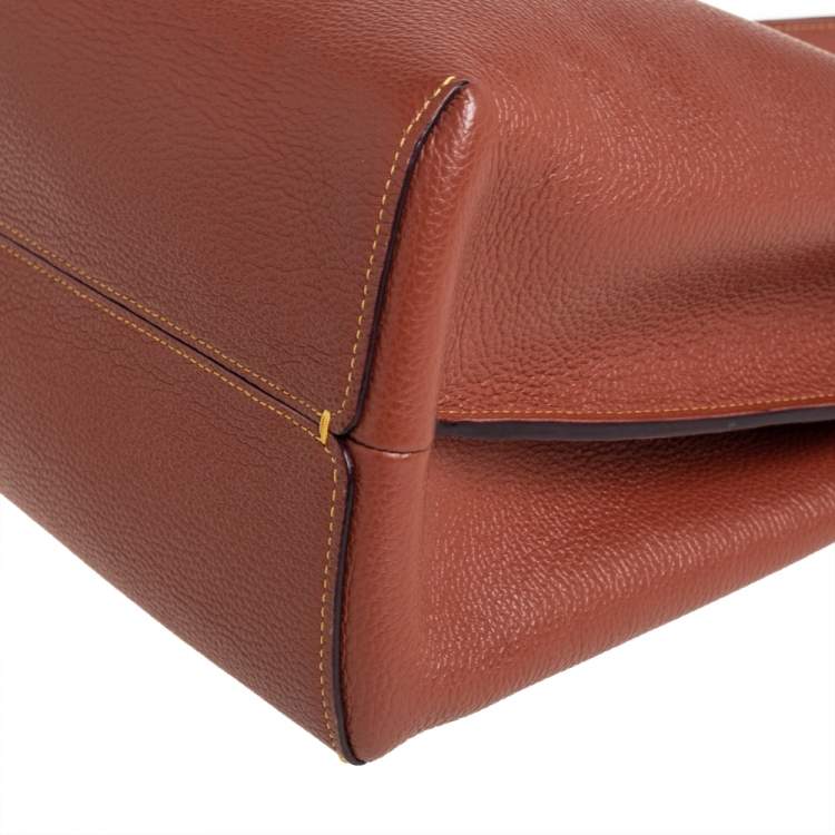 Pre Owned Coach Brown Pebbled Leather Charlie Bucket Bag