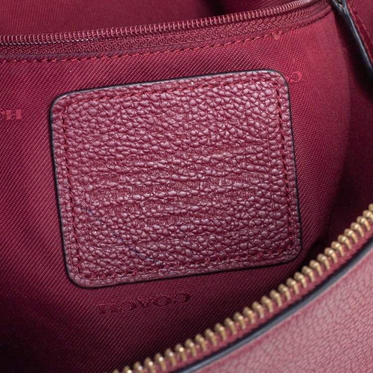 Pre Owned Coach Wine Red Pebbled Leather Prairie Satchel