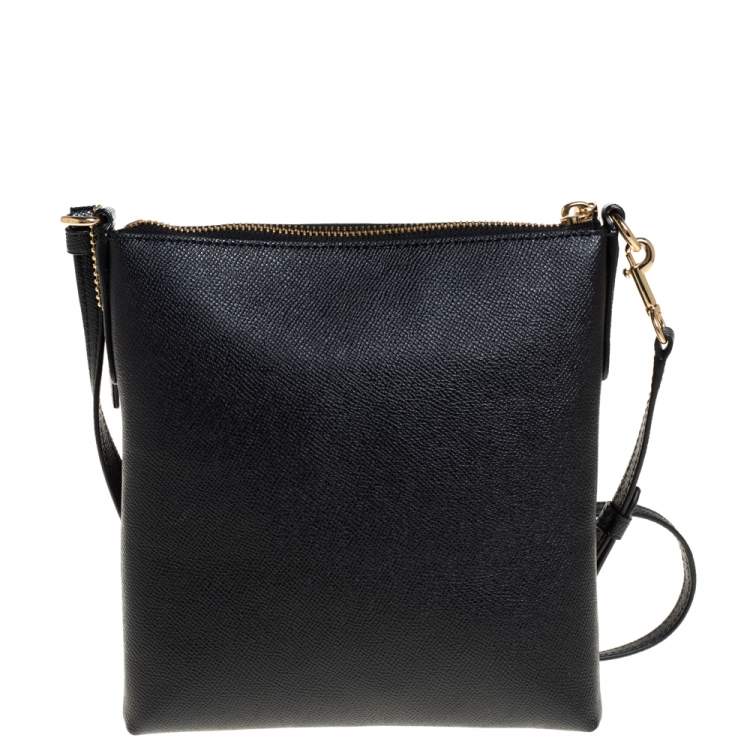 Pre Owned Coach Black Leather Messenger Bag
