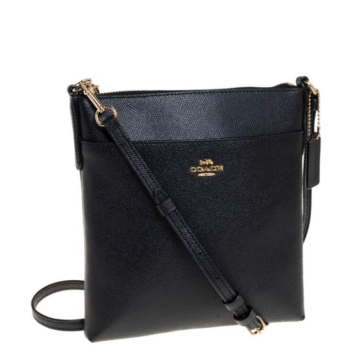 Pre Owned Coach Black Leather Messenger Bag