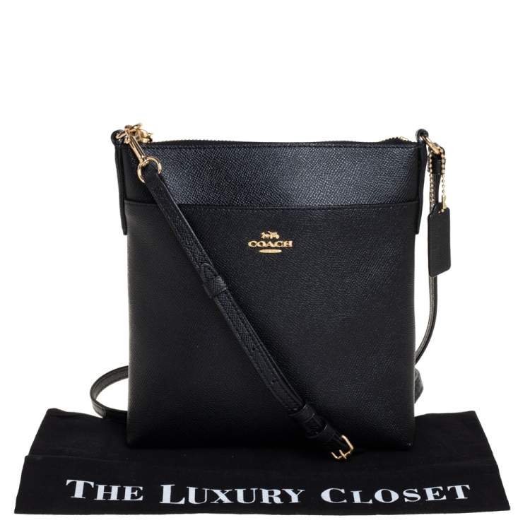 Pre Owned Coach Black Leather Messenger Bag