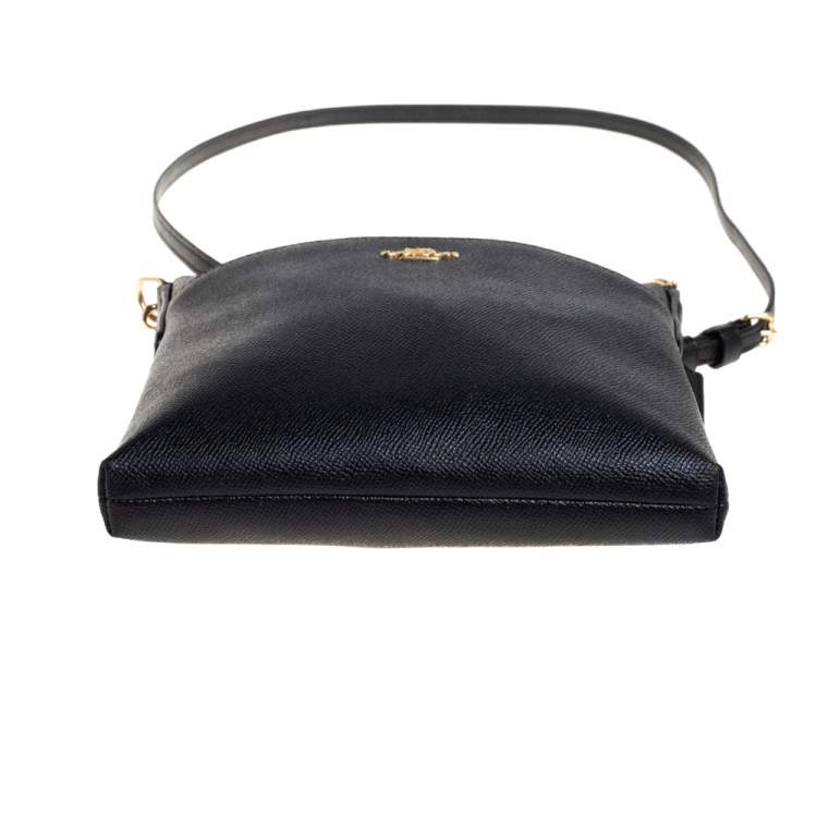 Pre Owned Coach Black Leather Messenger Bag