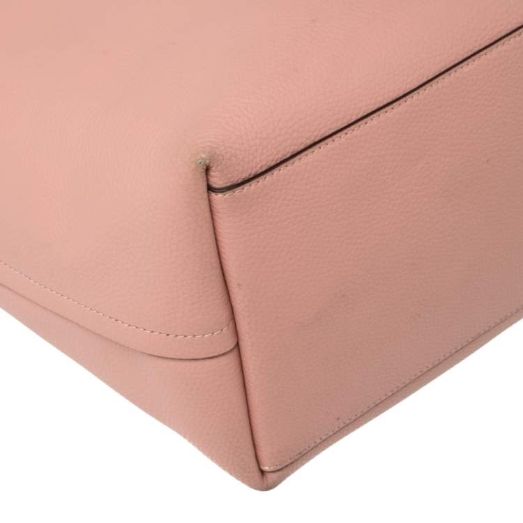 Pre Owned Coach Pink Leather Large Market Shopper Tote