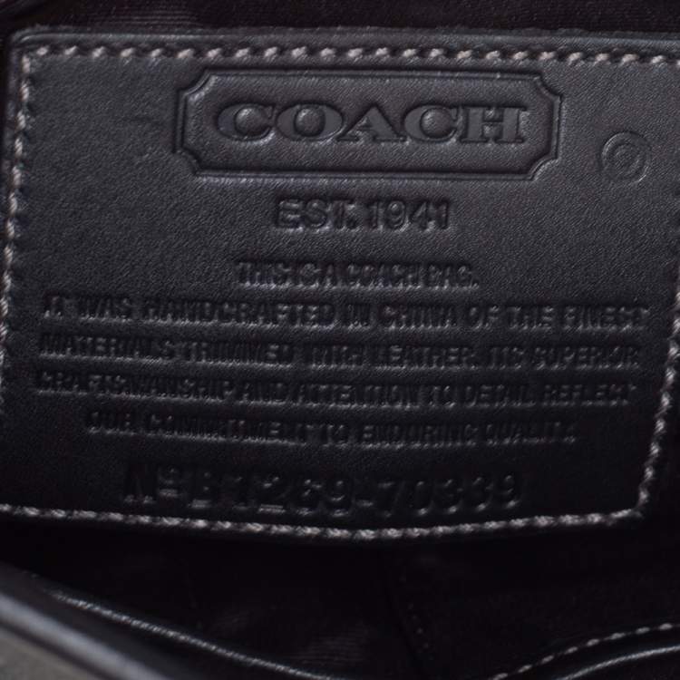 Pre Owned Coach Black/Grey Coated Canvas and Leather Messenger Bag