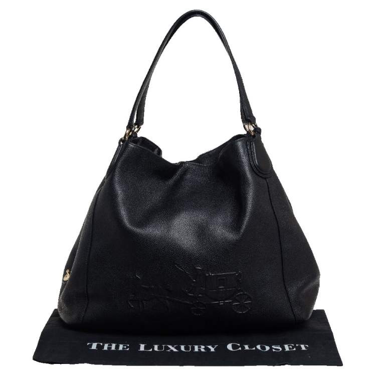Pre Owned Coach Black Leather Edie Hobo