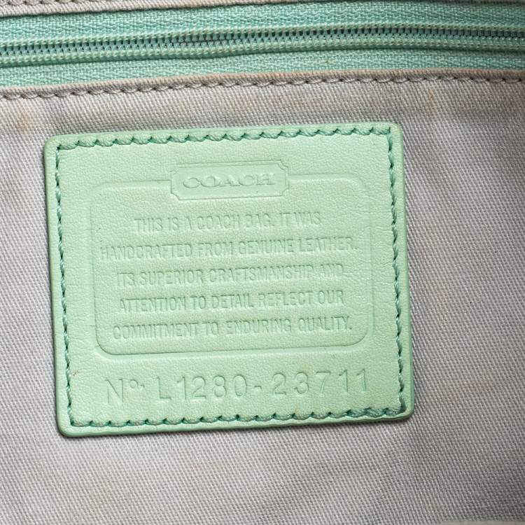 Pre Owned Coach Navy Blue/Beige Leather Legacy Weekend Hobo