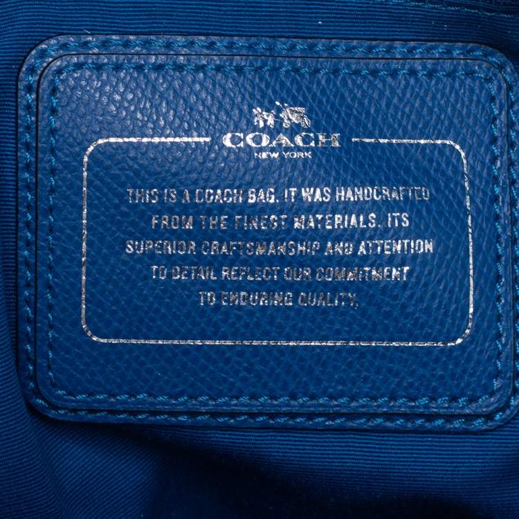 Pre Owned Coach Blue Signature Nylon Backpack
