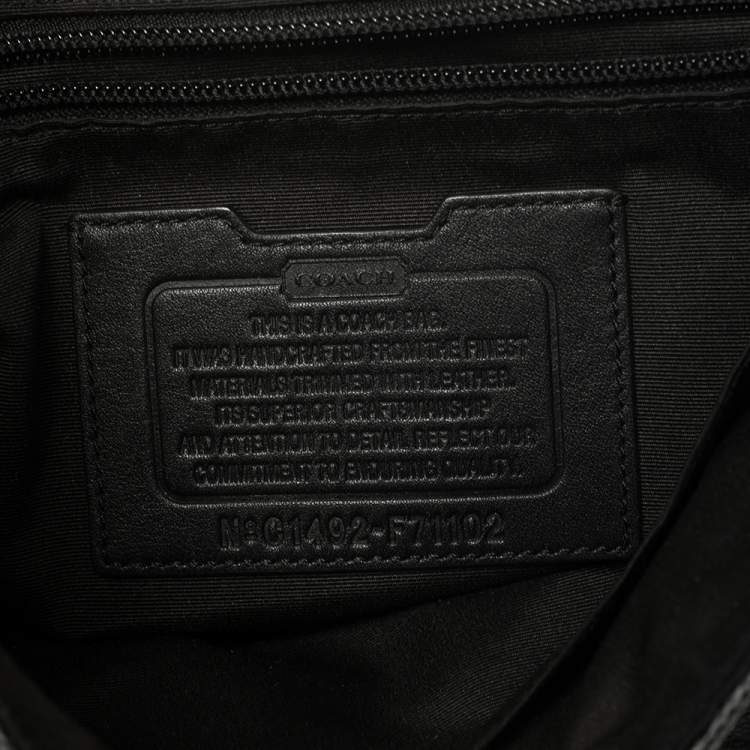 Pre Owned Coach Black/Grey Coated Canvas and Leather Messenger Bag