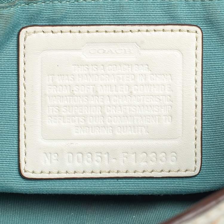 Pre Owned Coach White Leather Flap Shoulder Bag