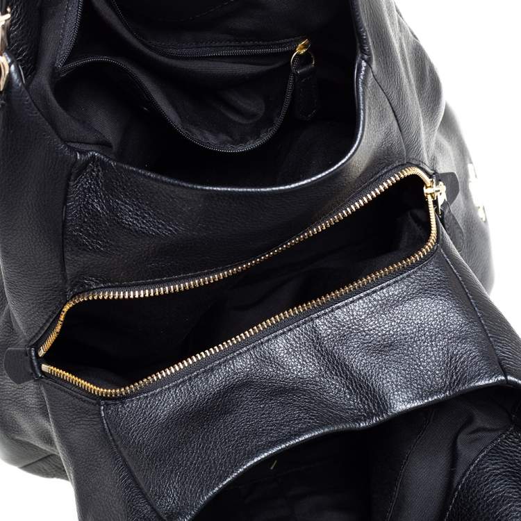 Pre Owned Coach Black Leather Edie Shoulder Bag